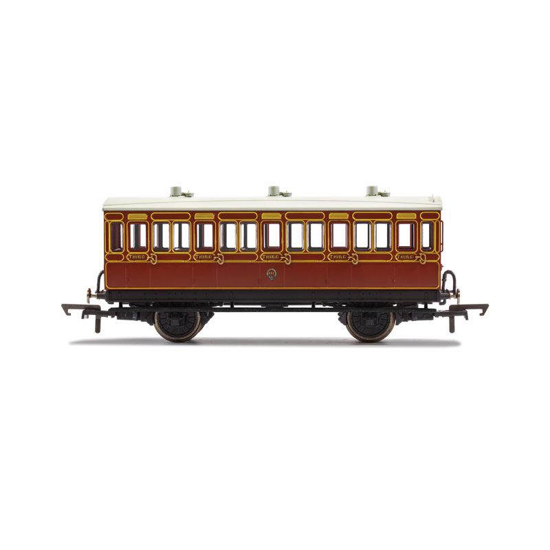 Hornby LB&SCR, 4 Wheel Coach, 3rd Class, Fitted Lights, 881 - Era 2 - R40116A