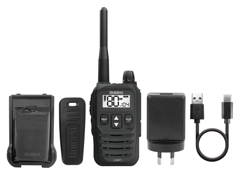 UNIDEN UH825 2 Watt UHF Handheld 2-Way Radio - UH825