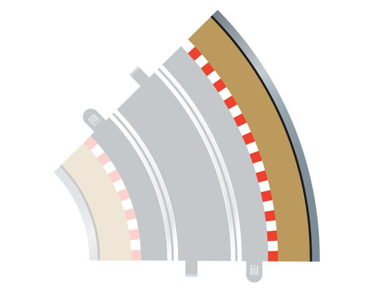 SCALEXTRIC RADIUS 2 CURVE OUTER BORDERS 45 X 4 - C8228