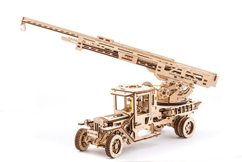 UGears UTG0019 Fire Truck with Ladder Wooden 3D Model Kit - 70022