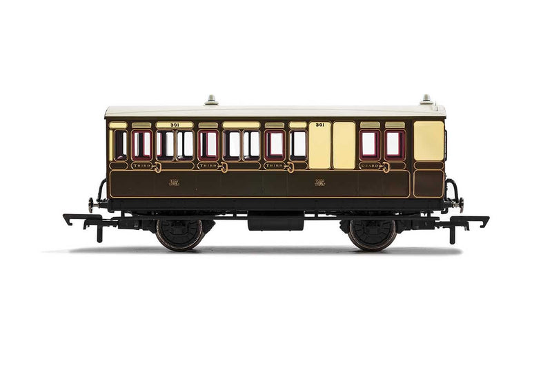 HORNBY GWR 4 WHEEL COACH BRAKE 3RD CLASS - R40067