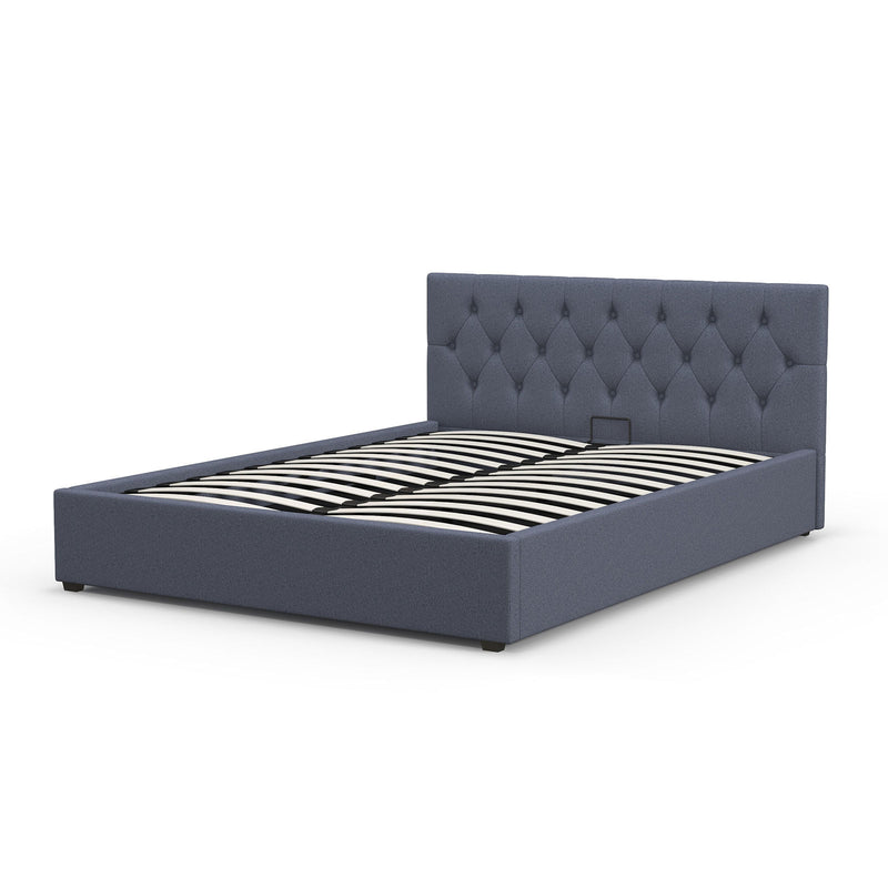 Milano Capri Luxury Gas Lift Bed Frame Base And Headboard With Storage