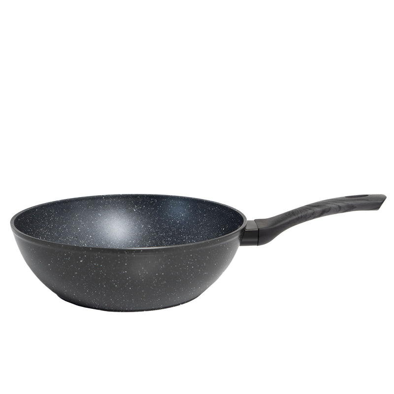 Stone Chef Forged Wok Non Stick Cookware Kitchen Grey Handle