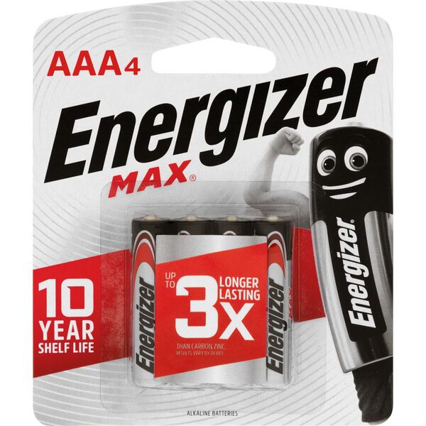 Energizer MAX AAA Alkaline Batteries 4 Pack